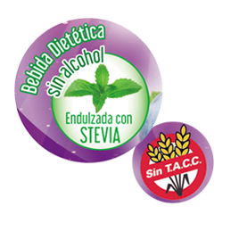 Info de las bebidas: Dietética, sin alcohol y con stevia / Sin TACC